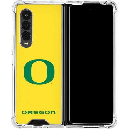 University of Oregon Mesh Yellow Galaxy Z Fold4 5G Clear Case