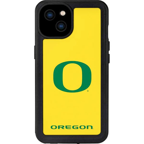 University of Oregon Mesh Yellow iPhone 15 Plus Waterproof Case