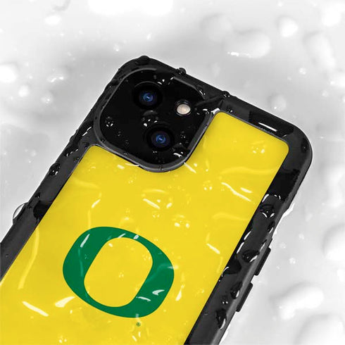 University of Oregon Mesh Yellow iPhone 15 Plus Waterproof Case