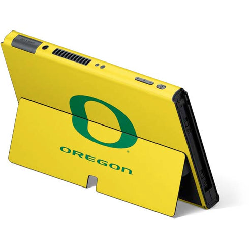 University of Oregon Mesh Yellow Nintendo Switch OLED (2021) Skin