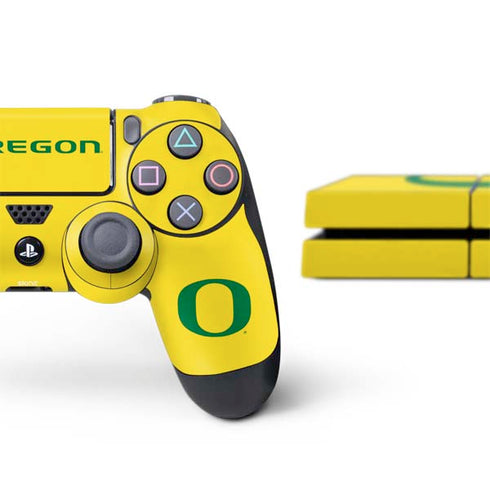 University of Oregon Mesh Yellow PS4 Console and Controller Bundle Skin