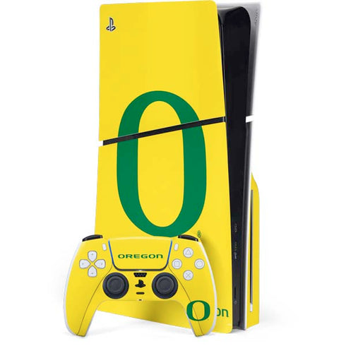 University of Oregon Mesh Yellow PS5 Slim Disk Bundle Skin