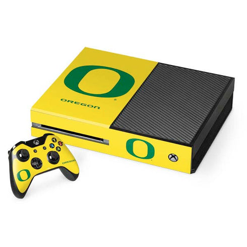 University of Oregon Mesh Yellow Xbox One Console and Controller Bundle Skin