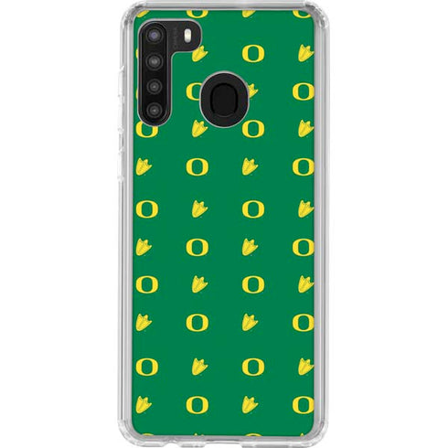 University of Oregon Pattern Galaxy A21 Clear Case