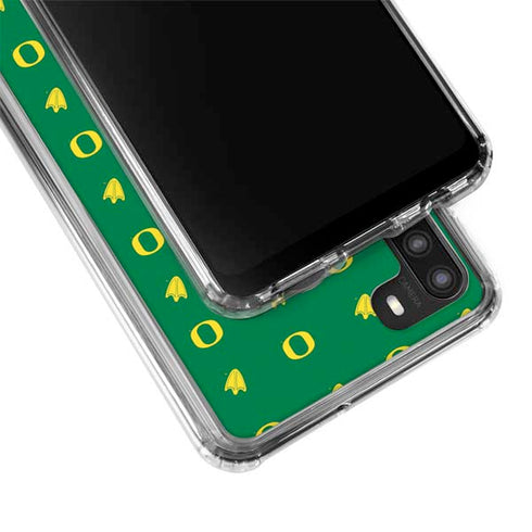 University of Oregon Pattern Galaxy A21 Clear Case