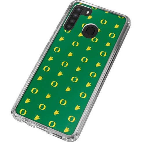 University of Oregon Pattern Galaxy A21 Clear Case