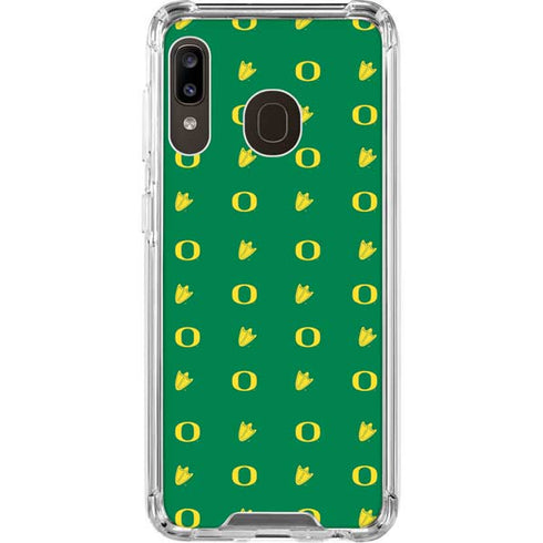 University of Oregon Pattern Galaxy A30 Clear Case