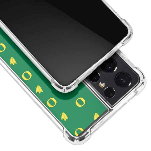 University of Oregon Pattern Galaxy S21 Ultra 5G Clear Case