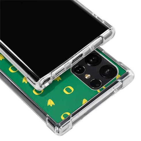 University of Oregon Pattern Galaxy S22 Ultra Clear Case