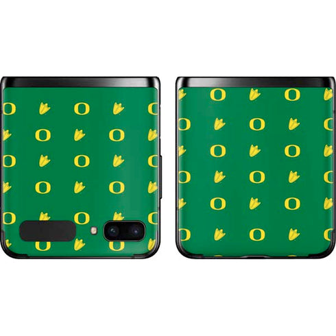 University of Oregon Pattern Galaxy Z Flip Skin