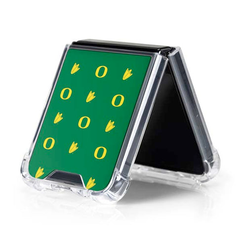 University of Oregon Pattern Galaxy Z Flip5 5G Clear Case
