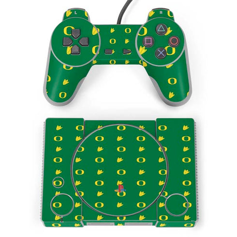 University of Oregon Pattern PlayStation Classic Bundle Skin