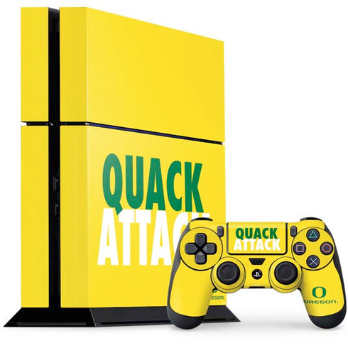 University of Oregon Quack Attack PS4 Console and Controller Bundle Skin