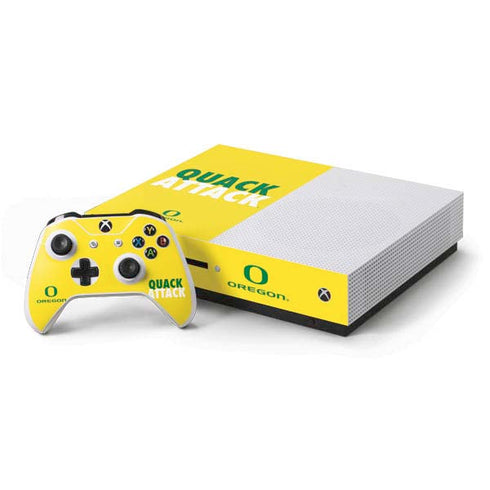 University of Oregon Quack Attack Xbox One S Console and Controller Bundle Skin