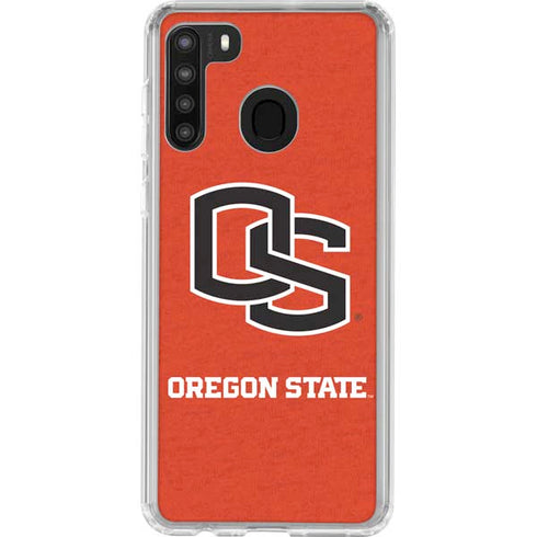 Oregon State University Orange Galaxy A21 Clear Case