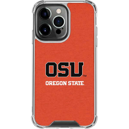 Oregon State University Orange iPhone 14 Pro Clear Case