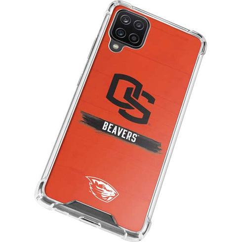Oregon State University Texture Galaxy A12 Clear Case