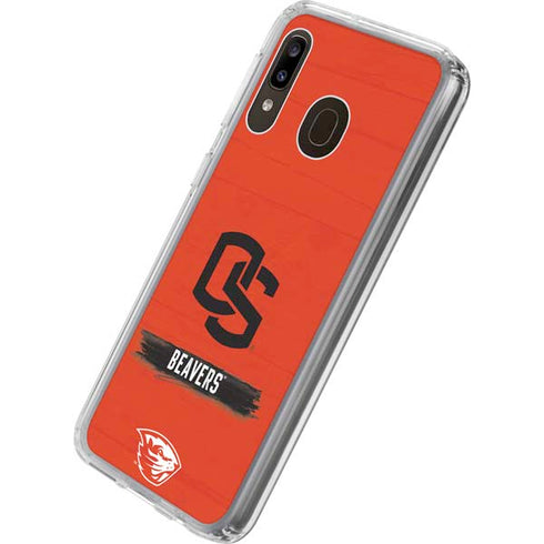 Oregon State University Texture Galaxy A20 Clear Case