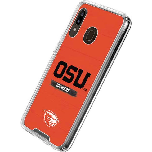 Oregon State University Texture Galaxy A30 Clear Case