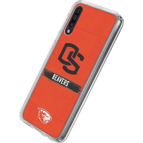 Oregon State University Texture Galaxy A50 Clear Case