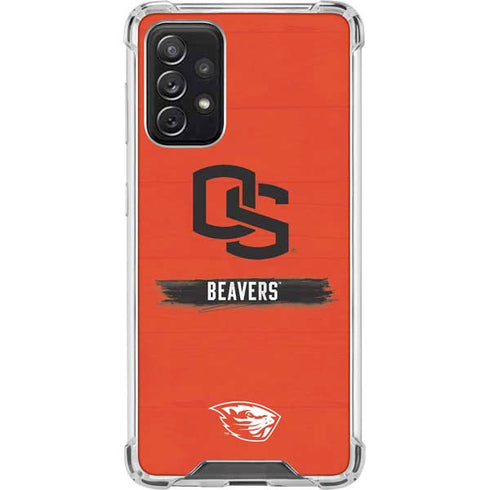 Oregon State University Texture Galaxy A72 5G Clear Case