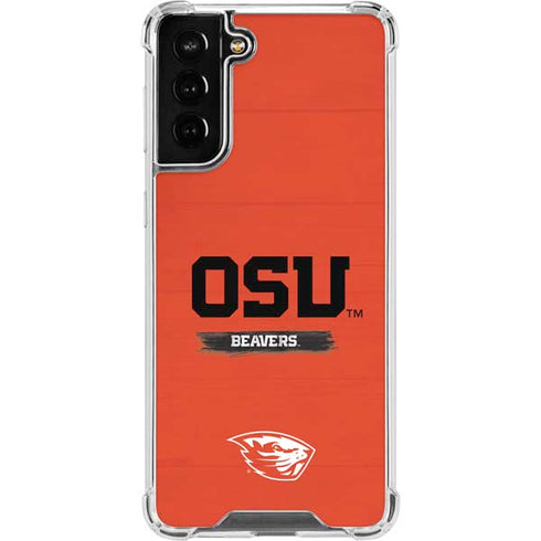 Oregon State University Texture Galaxy S21 FE Clear Case
