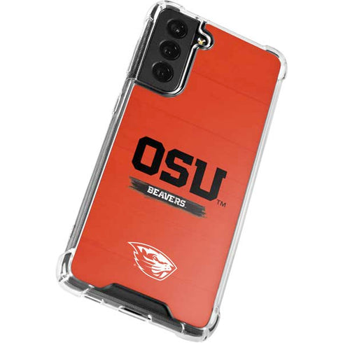 Oregon State University Texture Galaxy S21 FE Clear Case