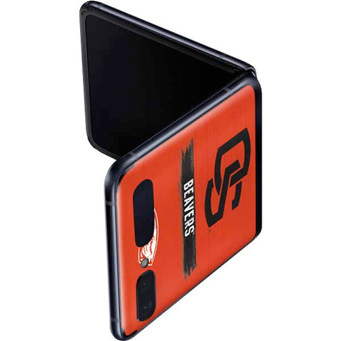 Oregon State University Texture Galaxy Z Flip Skin