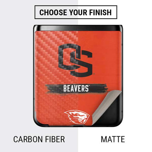 Oregon State University Texture Galaxy Z Flip Skin