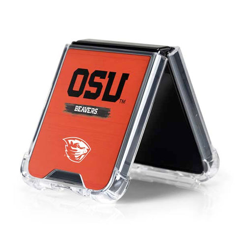 Oregon State University Texture Galaxy Z Flip5 5G Clear Case