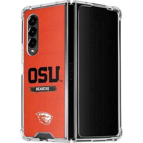 Oregon State University Texture Galaxy Z Fold4 5G Clear Case