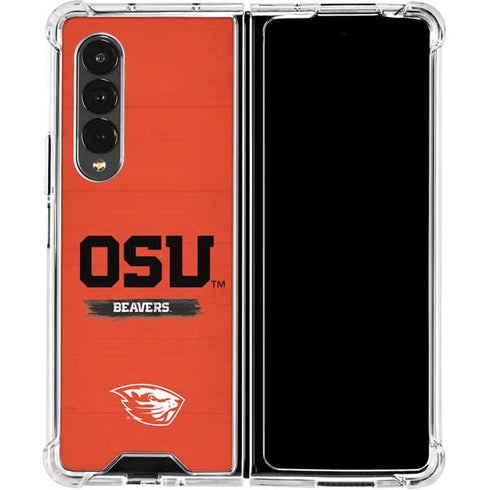 Oregon State University Texture Galaxy Z Fold4 5G Clear Case