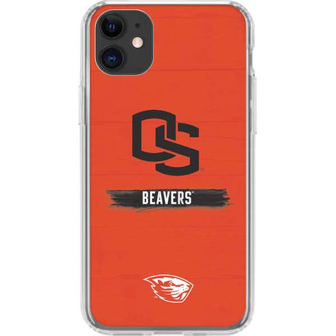Oregon State University Texture iPhone 11 Clear Case