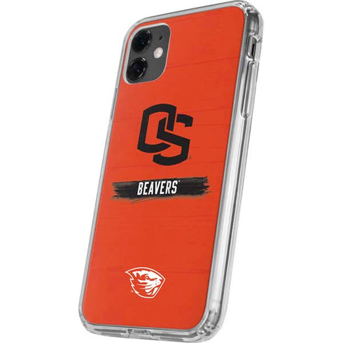 Oregon State University Texture iPhone 11 Clear Case