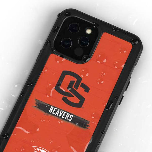 Oregon State University Texture iPhone 12 Pro Max Waterproof Case