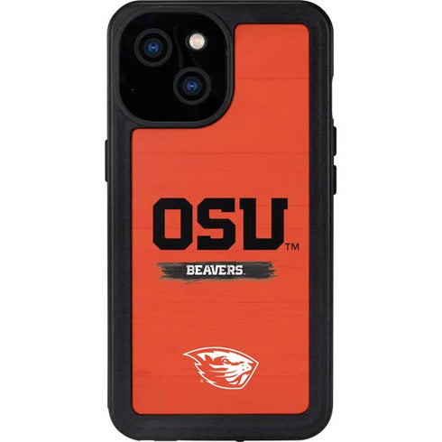 Oregon State University Texture iPhone 13 Mini Waterproof Case