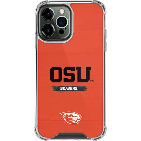 Oregon State University Texture iPhone 13 Pro Max Clear Case