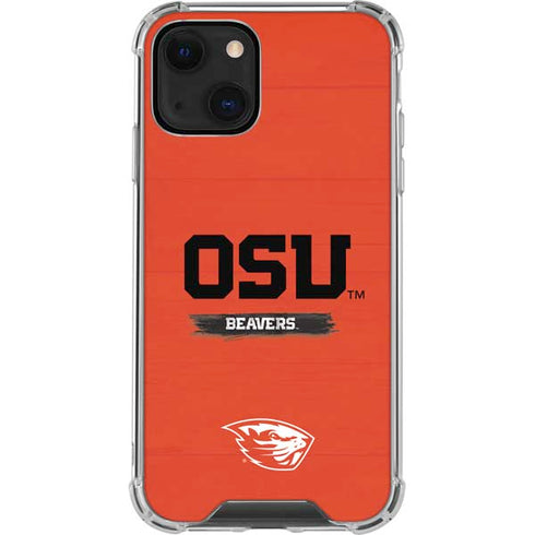 Oregon State University Texture iPhone 14 Plus Clear Case
