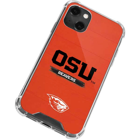 Oregon State University Texture iPhone 14 Plus Clear Case