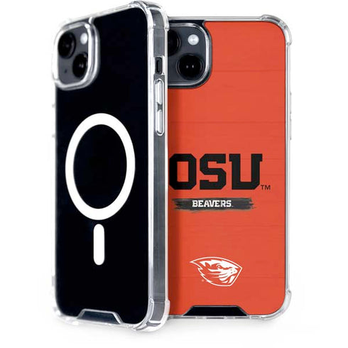 Oregon State University Texture iPhone 15 Plus MagSafe Case
