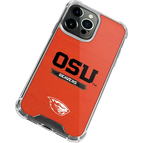 Oregon State University Texture iPhone 15 Pro Clear Case