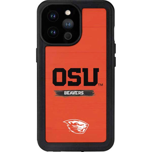 Oregon State University Texture iPhone 14 Pro Max Waterproof Case