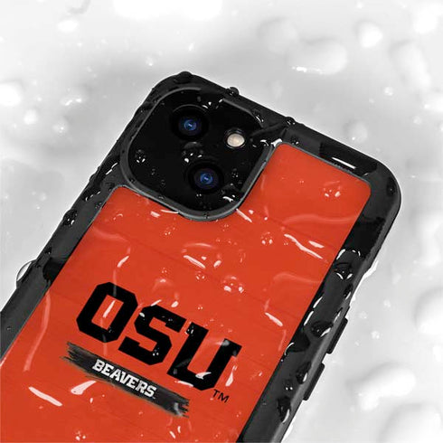 Oregon State University Texture iPhone 15 Waterproof Case
