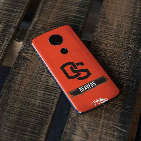 Oregon State University Texture Moto E5 Plus Skin