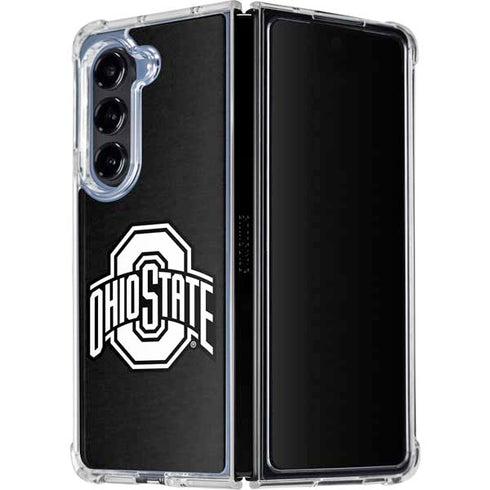Ohio State University OSU Black Galaxy Z Fold5 5G Clear Case