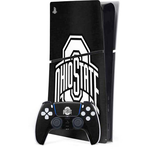 Ohio State University OSU Black PS5 Slim Digital Edition Bundle Skin