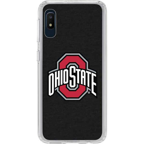 Ohio State University OSU Buckeyes Black Galaxy A10e Clear Case