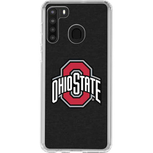 Ohio State University OSU Buckeyes Black Galaxy A21 Clear Case