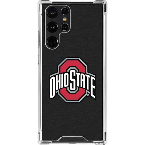 Ohio State University OSU Buckeyes Black Galaxy S22 Ultra Clear Case