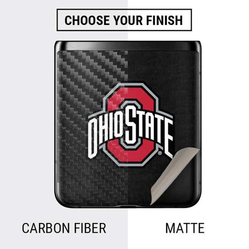 Ohio State University OSU Buckeyes Black Galaxy Z Flip Skin